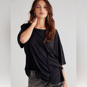 Free People We The Free Moonlit Midi Tee Black NIB Sz Xs